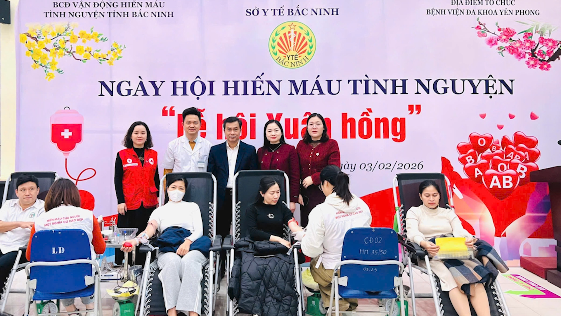 Tin - Lễ hội Xuân Hồng Ngành Y Bắc Ninh -  Điểm hiến máu số 3 BVĐK Yên Phong vượt kế hoạch 284%
