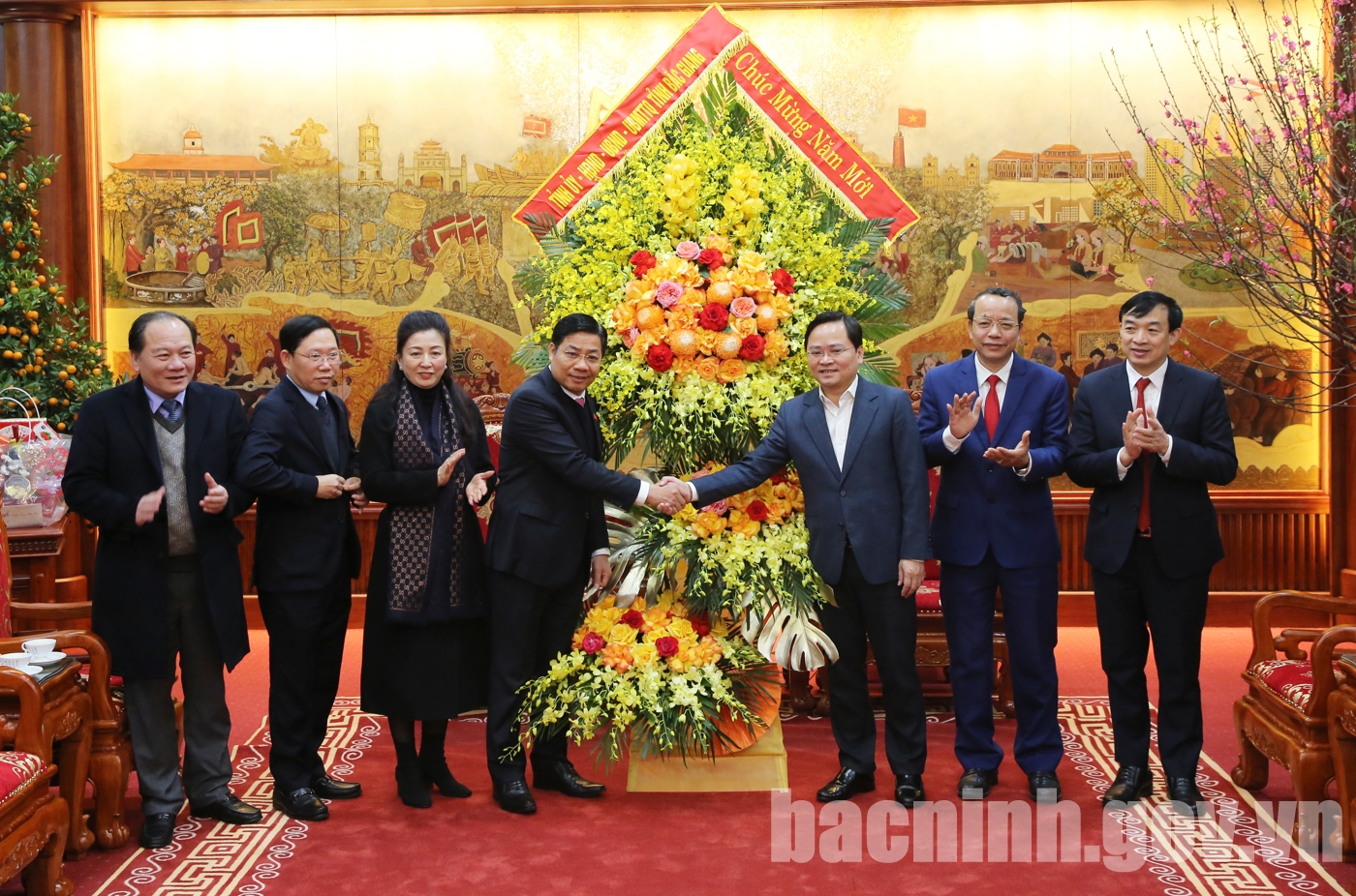 Đoàn đại biểu lãnh đạo tỉnh Bắc Giang chúc Tết Đảng bộ, chính quyền và Nhân dân tỉnh Bắc Ninh