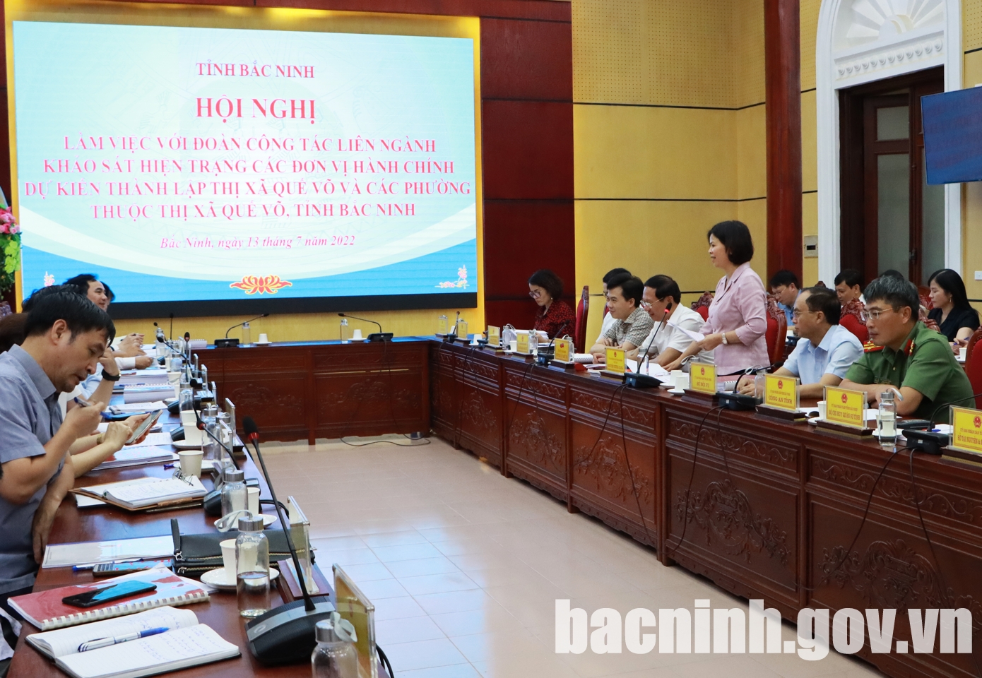 Đoàn công tác liên ngành Bộ Nội vụ khảo sát hiện trạng thành lập thị xã Quế Võ, tỉnh Bắc Ninh