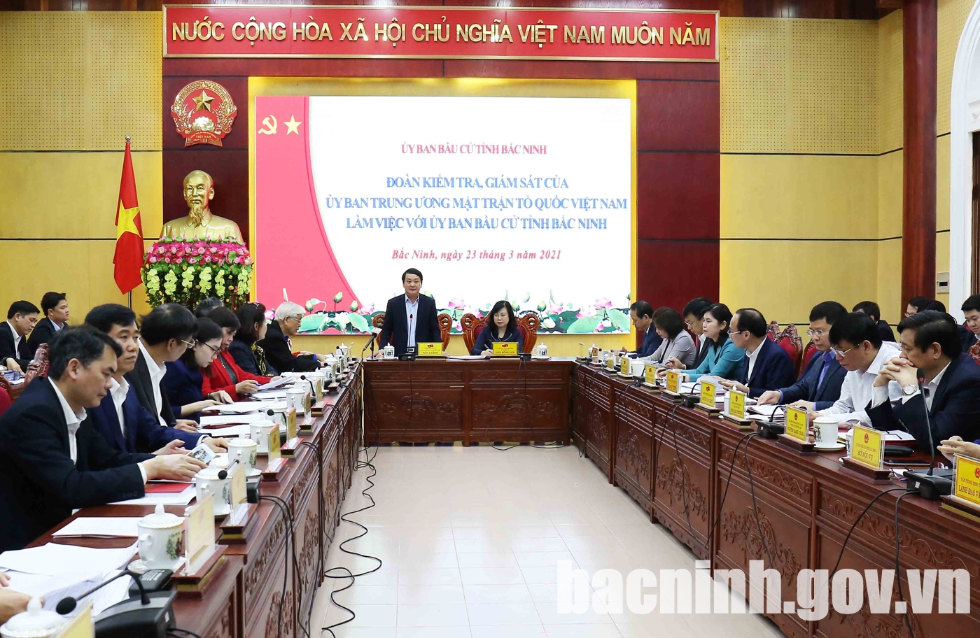 Đoàn công tác Ủy ban Trung ương MTTQ Việt Nam làm việc với Ủy ban Bầu cử tỉnh