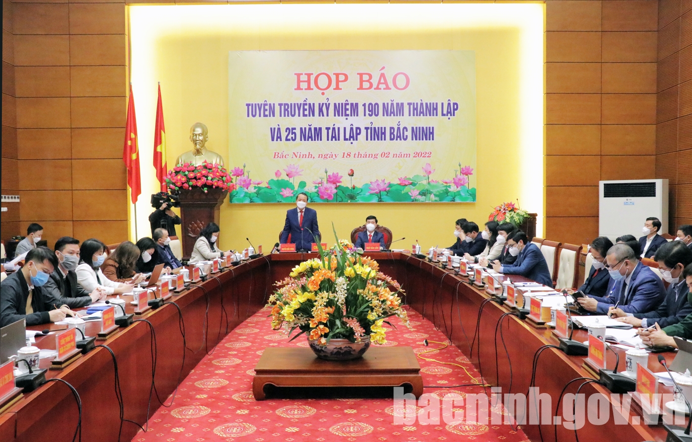 Họp báo tuyên truyền kỷ niệm 190 năm thành lập và 25 năm tái lập tỉnh Bắc Ninh