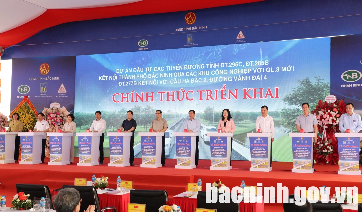 Thủ tướng Chính phủ Phạm Minh Chính dự khởi công dự án đầu tư các tuyến đường tỉnh