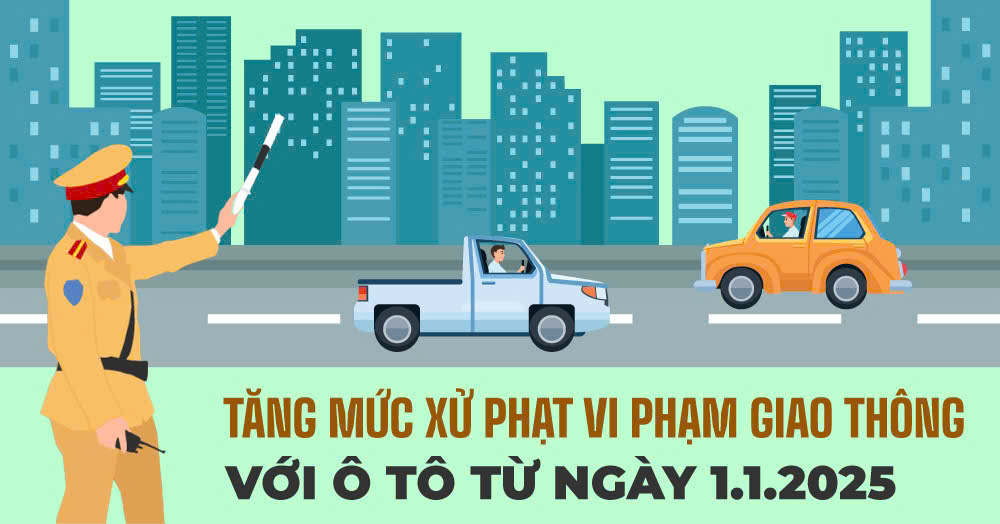 Tăng mức xử phạt vi phạm giao thông với ô tô từ ngày 1-1-2025